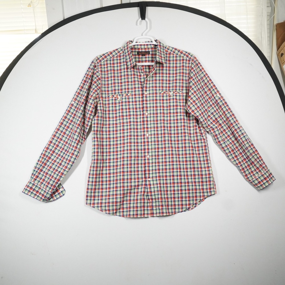 Ben Sherman Button Down Shirt Mens 2XL Multi Color Gingham Plaid Cotton Casual